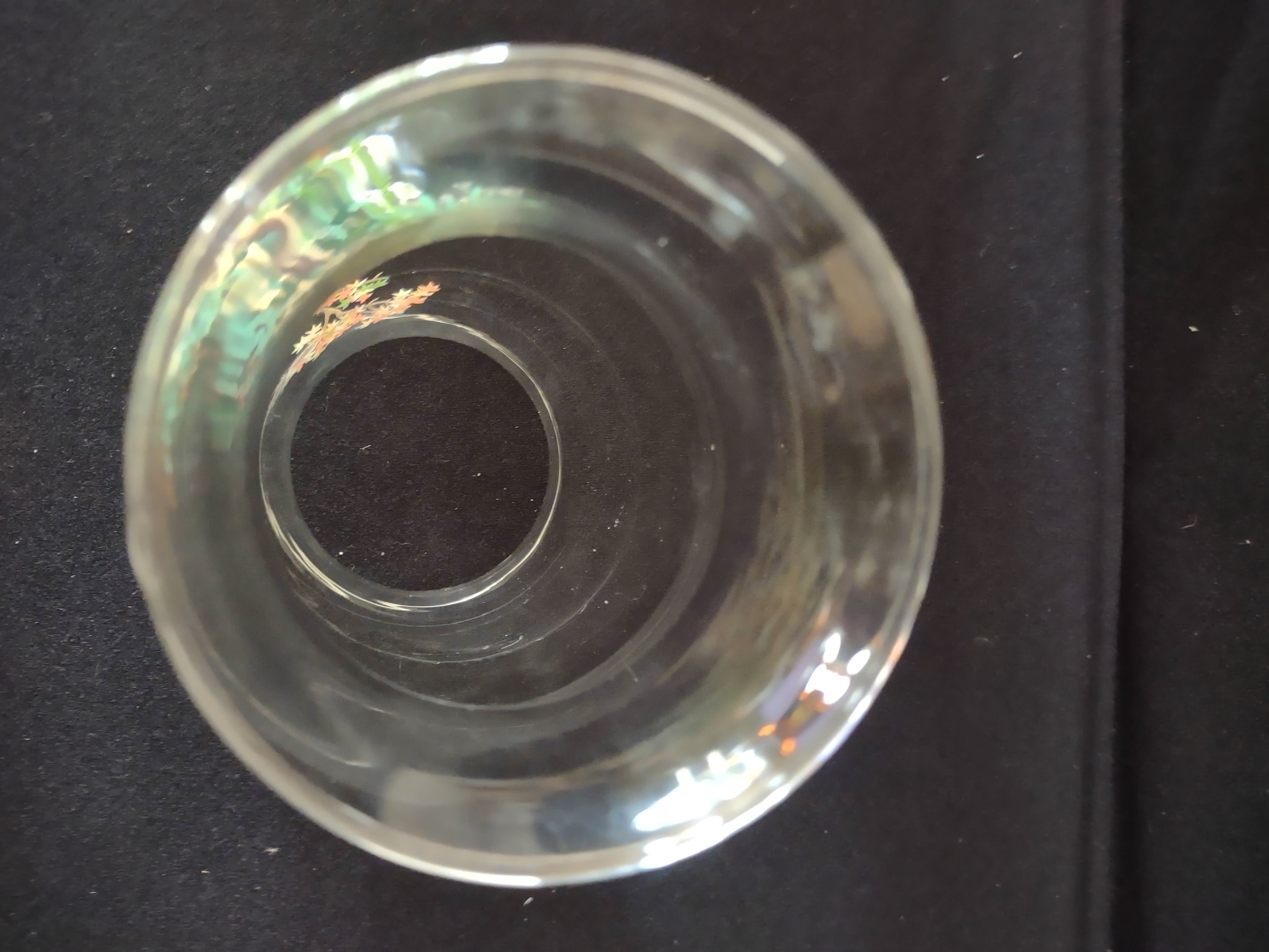 L E Smith Oriental Garden Hurricane Lamp Glass ONLY Eastern Blue Bird (Lot 3245)