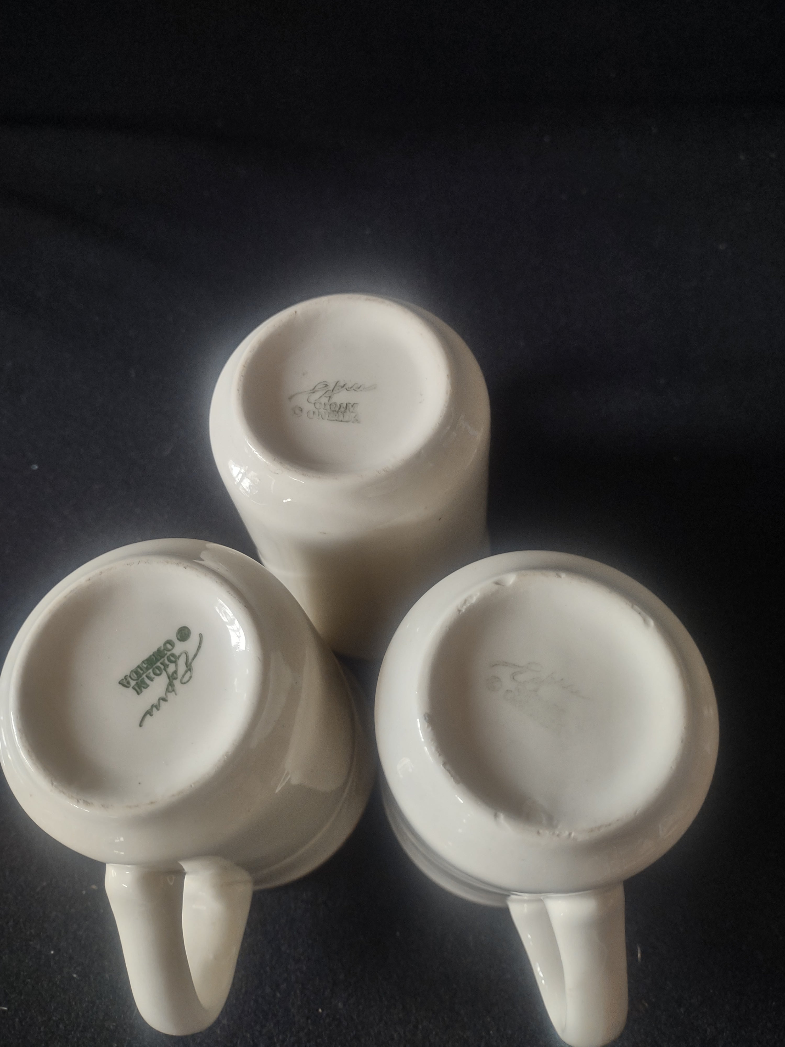 Vintage Oneida Espree Restaurant Ware Coffee Mug Red Stripe Set Of 3 (Lot 5298)