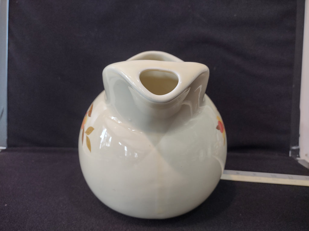 Vintage Hall's Superior Autumn JewelTea Leaf Ball Pitcher Ice Lip (lot 2878)