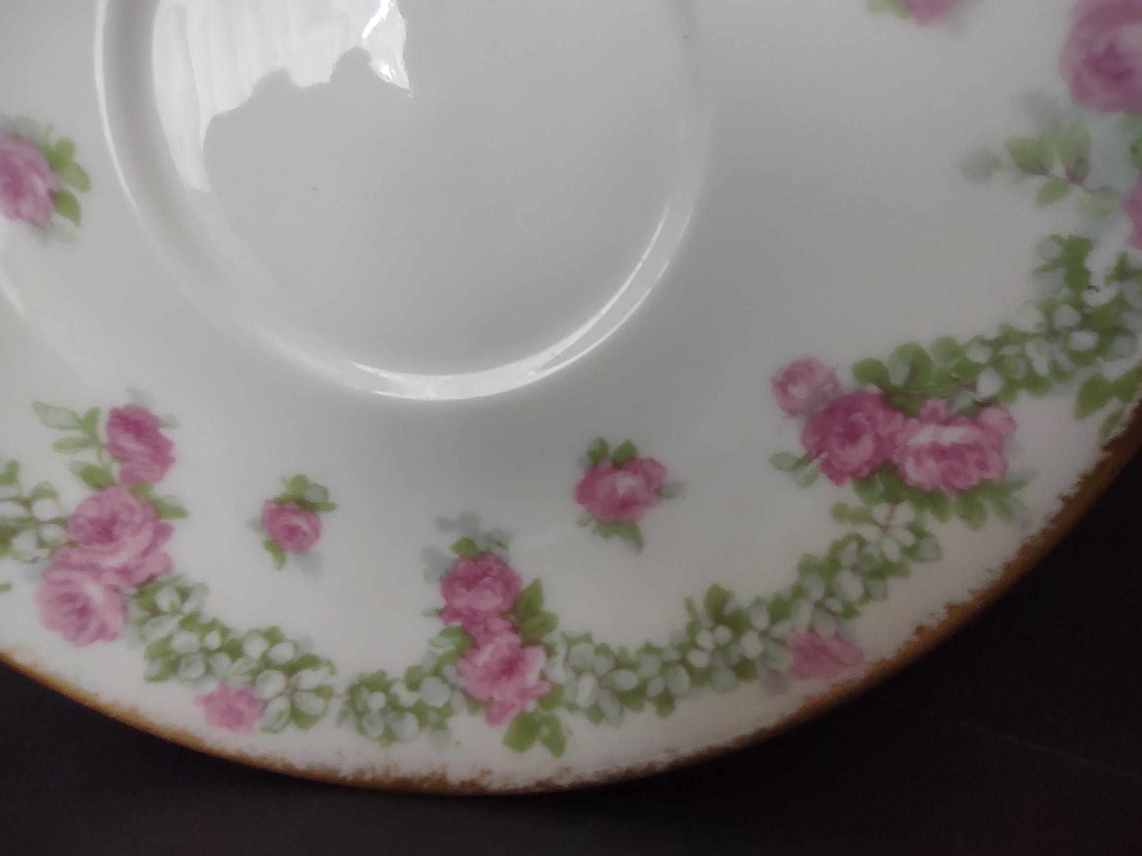 JP France for T.G. Evans & Co Pittsburgh Saucer ONLY Rose Garland (lot 835)