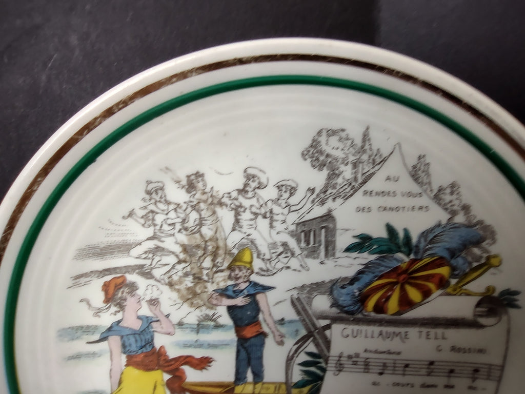 PV Limoges French Cottage Shabby Chic Music Design Plate 6-1/4" (lot 1124)