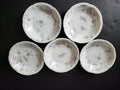 Haviland Limoges France 5 x Bowl 5" Gold Trim Pink Blue Forget Me Not (lot 573)