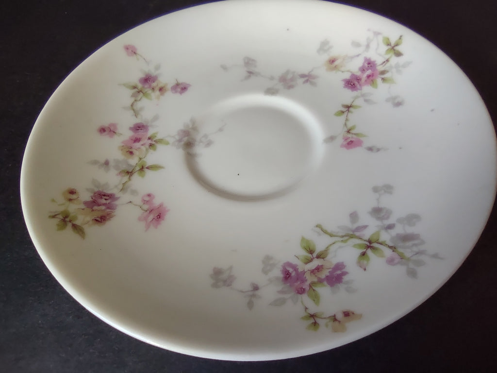 Haviland Limoges Saucer ONLY Pink Yellow Rose (lot 917)