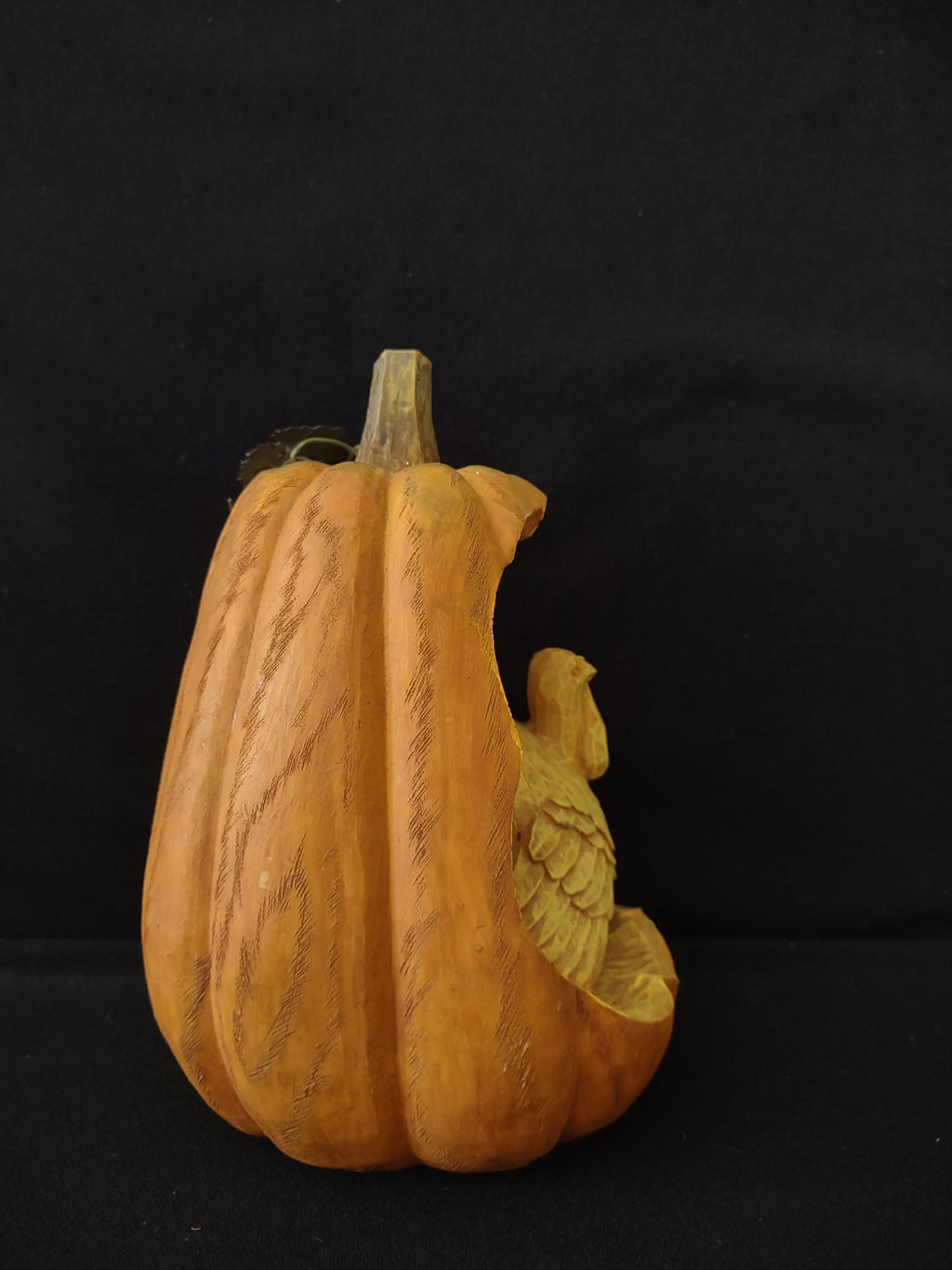 Thanksgiving Ceramic Turkey Engraved Pumpkin (Lot 3115)
