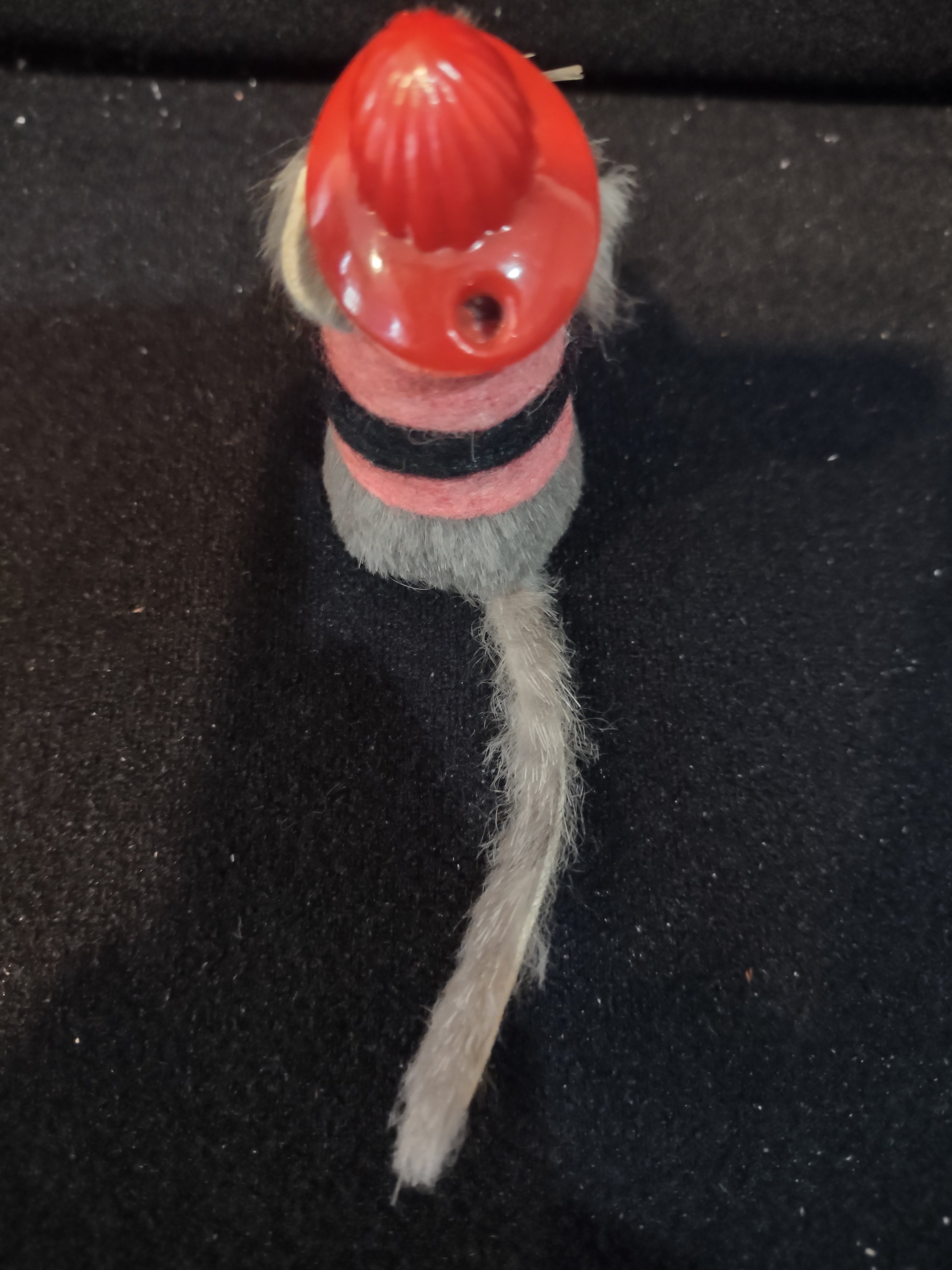 Vintage Original Fur Toy Fireman Mouse West Germany Real Fur (Lot 3959)