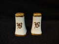 Vintage Small Salt and Pepper Shaker Golden White Monogrammed B (lot 5367)
