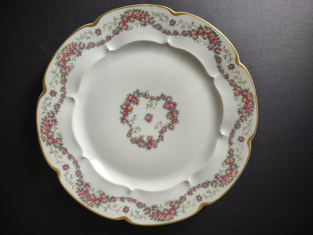 Haviland Limoges Red Rose Garland White Dinner Plate 9-3/4" (lot 355)