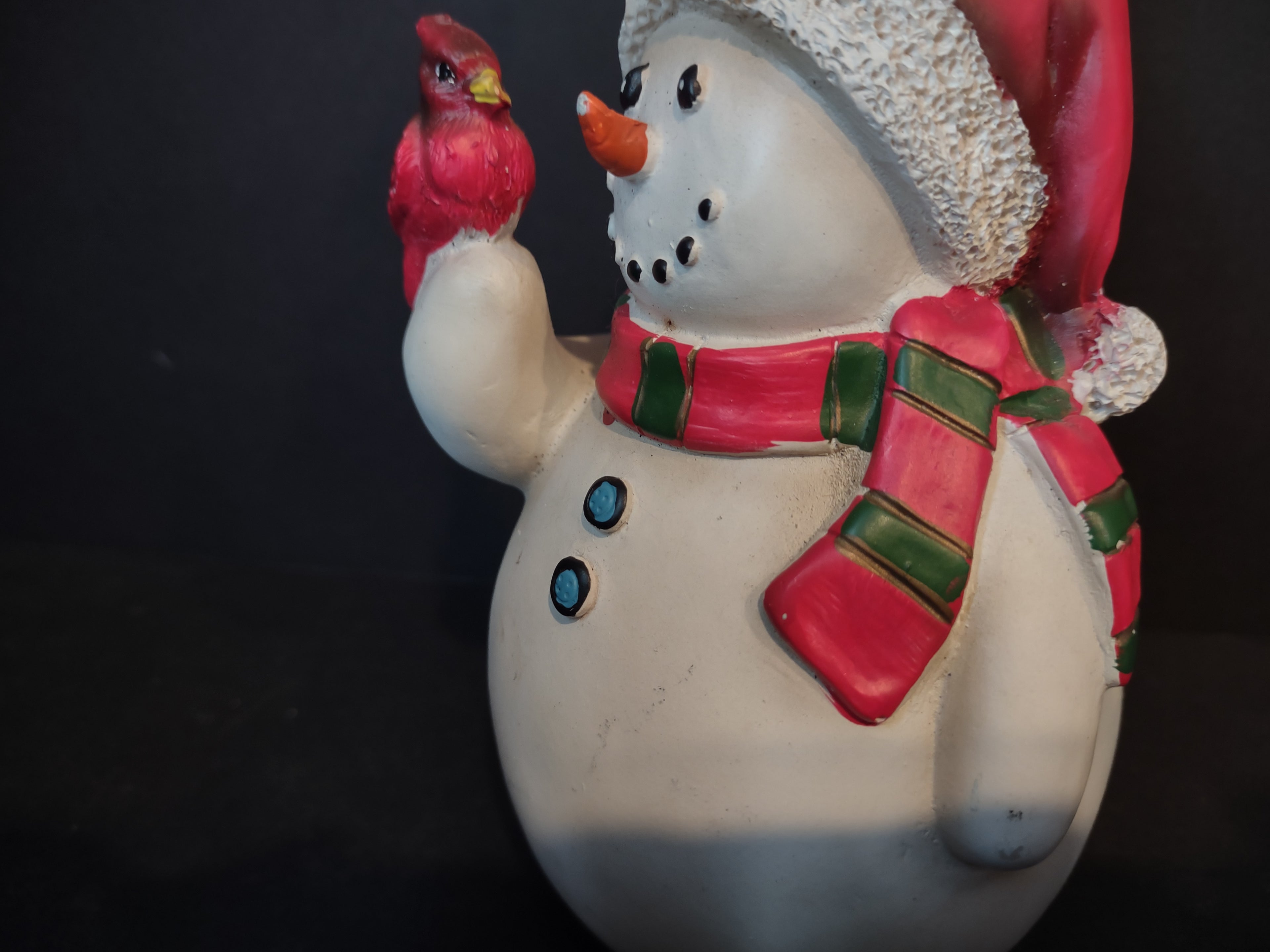Vintage Soap Dispenser Snowman Christmas Robin Laurie (lot 2461)