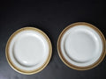 JP Limoges France Gold Trim Green Laurel 2 x Bread/Butter Plate (lot 601)