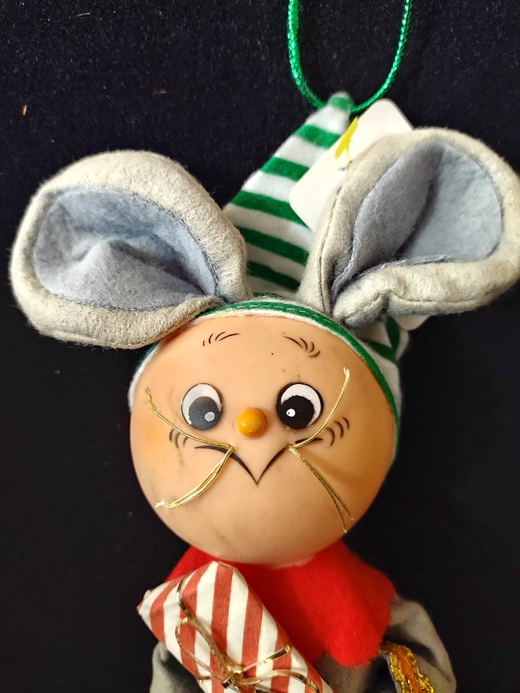 Vintage Christmas Mouse Elf Ornament Made In Japan (Lot 3643)