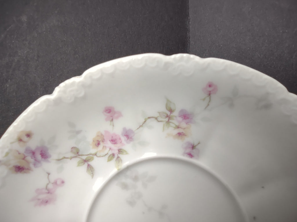Haviland Limoges Saucer ONLY Pink Purple Yellow Rose (lot 838)