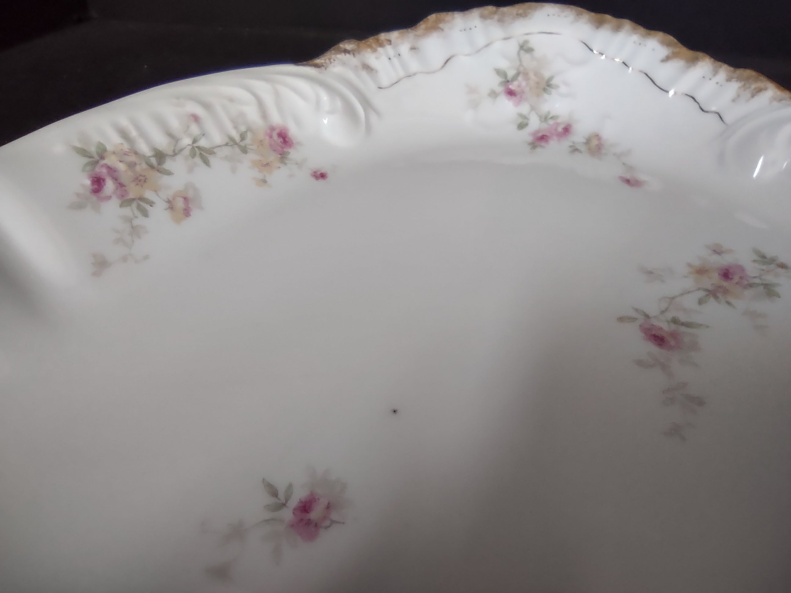 Vintage Haviland Limoges France Scalloped Edge Turkey Serving Platter (lot 2612)