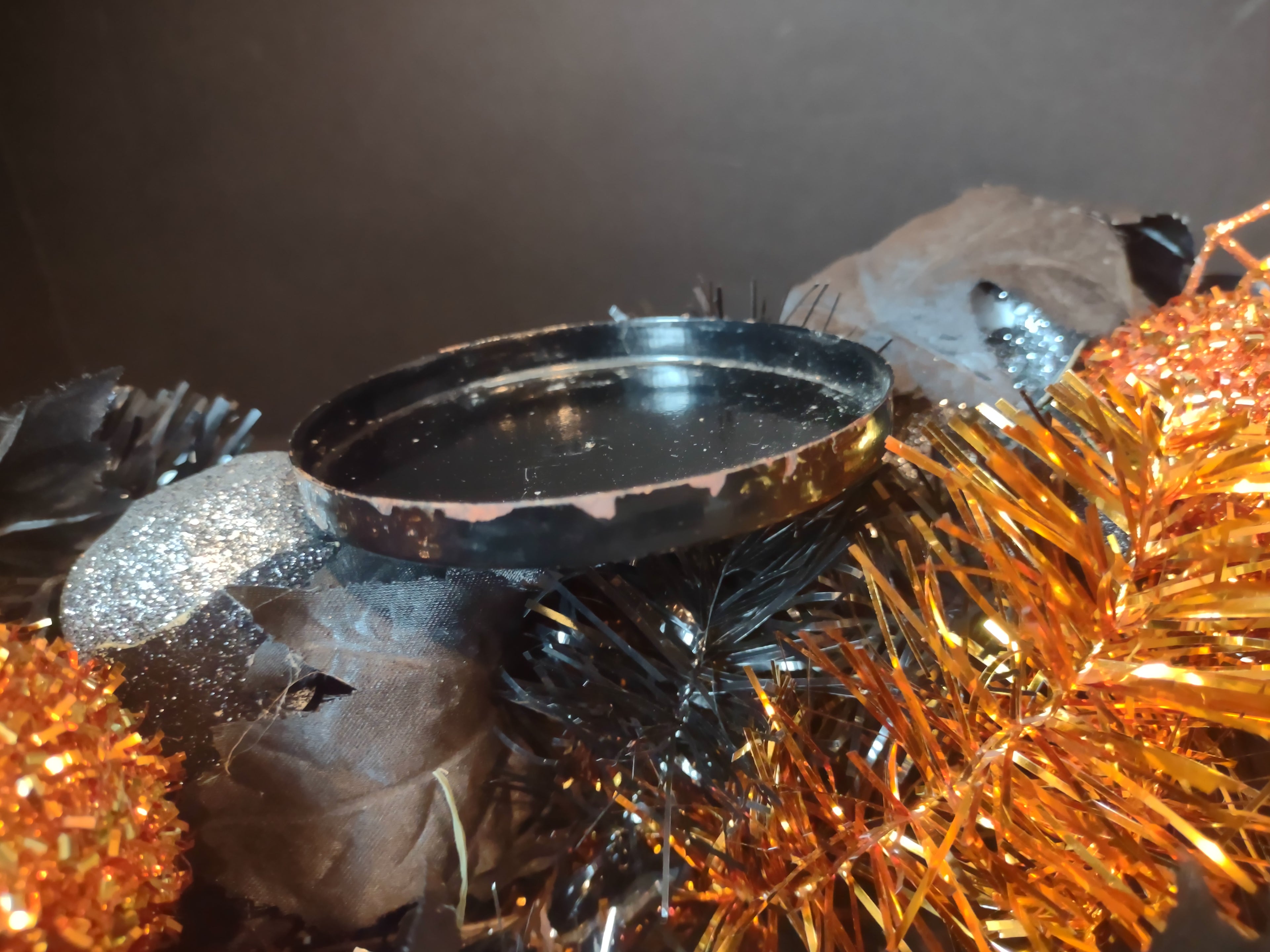 Halloween Black Orange Centerpiece Sandra Lee Candleholder 20" (lot 2996j)