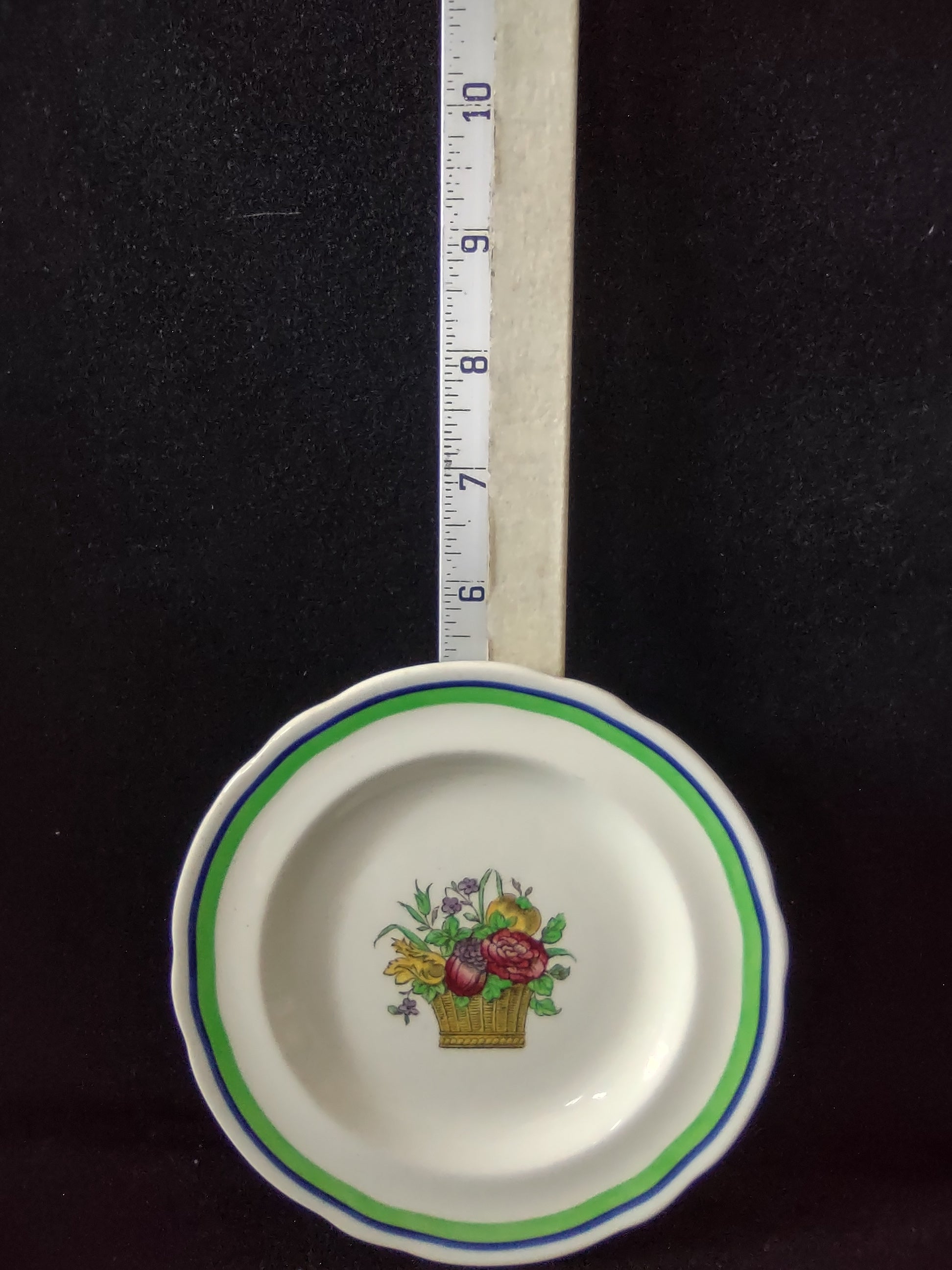 Vintage Copeland Late Spode 5.5" Plates Flower Basket Set Of 3 (Lot 5807)
