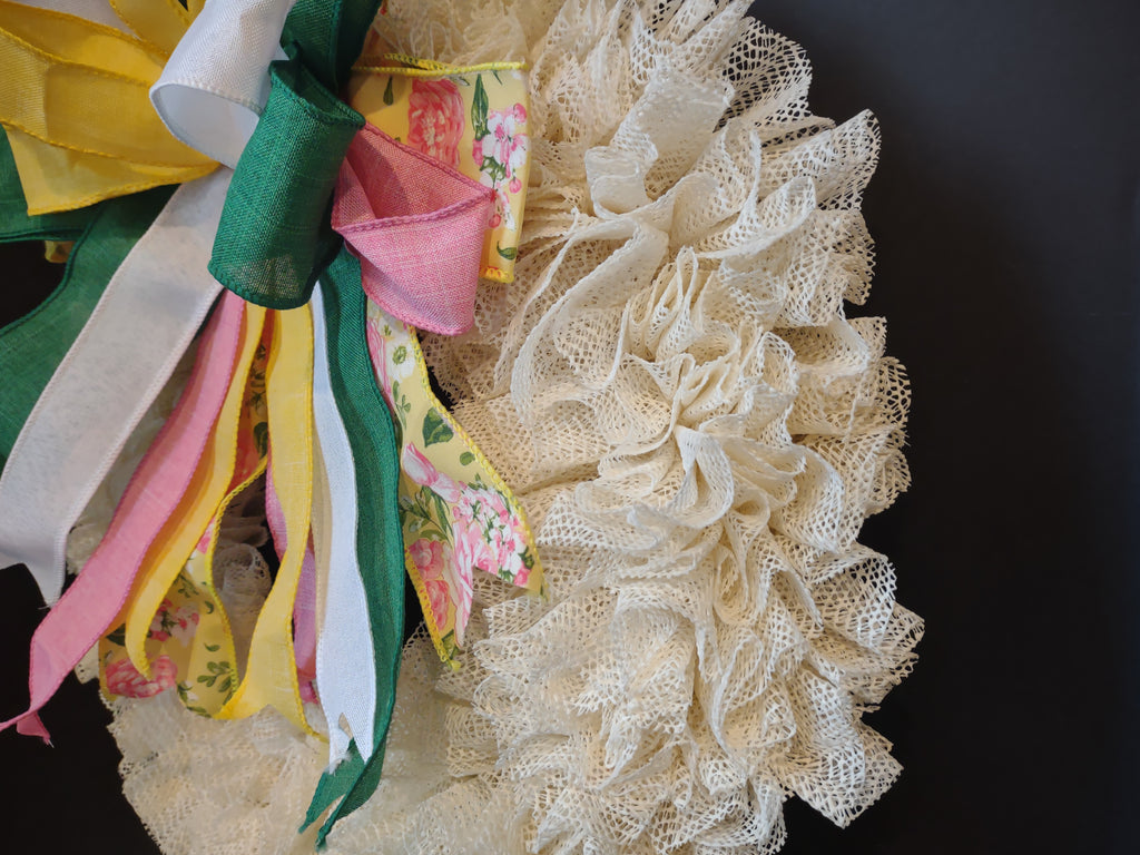 Front Door Wreath Mesh Decor Easter Spring (lot 1364)