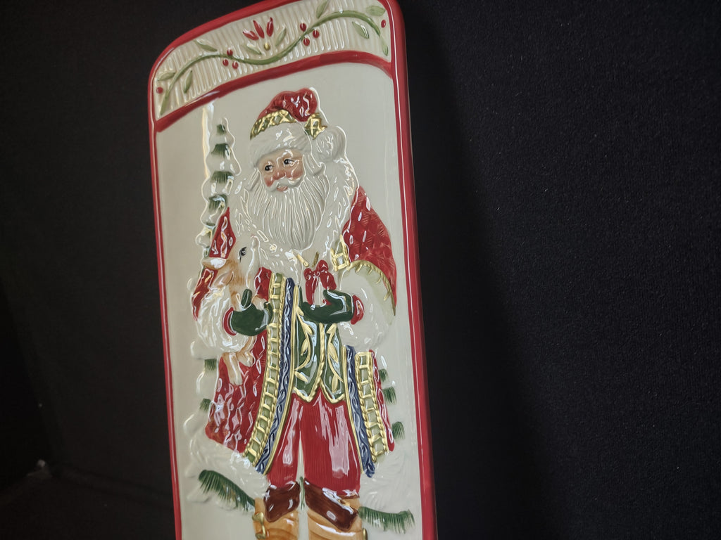Fitz and Floyd Santa's Forest Friends Christmas Serving Tray (lot 1527)
