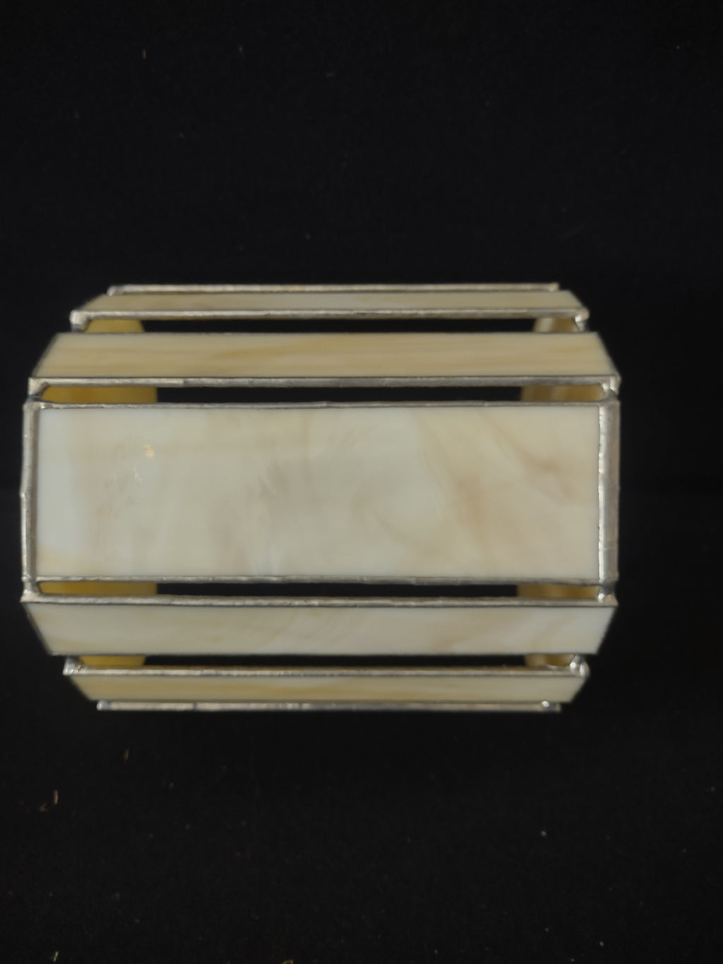Vintage Leaded Stain Glass Heart Basket (Lot 3559)