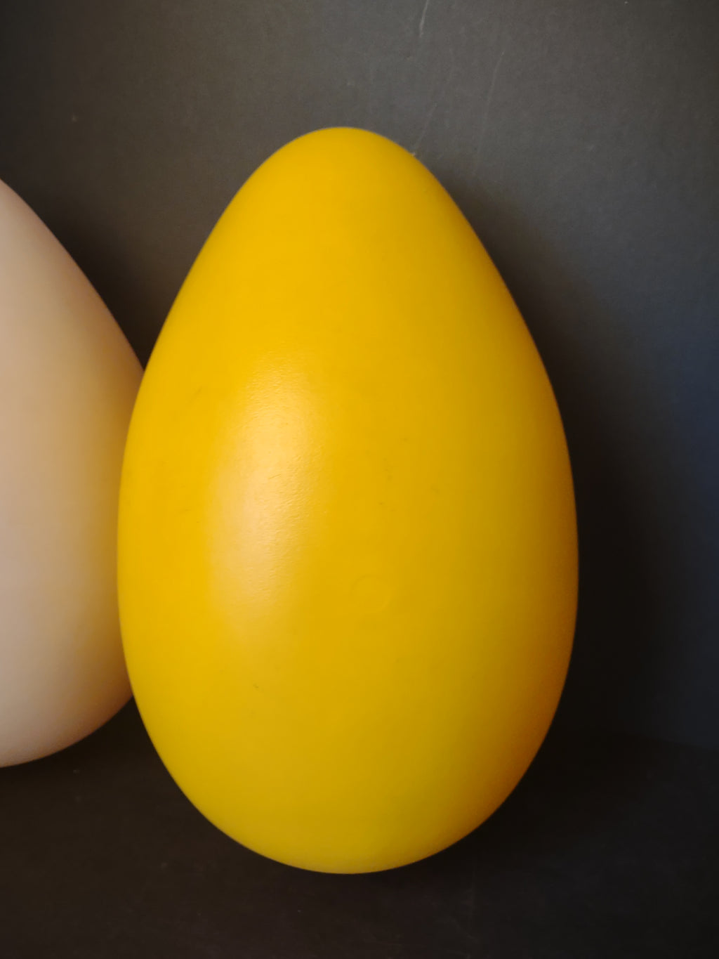 Vintage Blow Mold Easter Egg light Pink Yellow 14" (lot 1474)