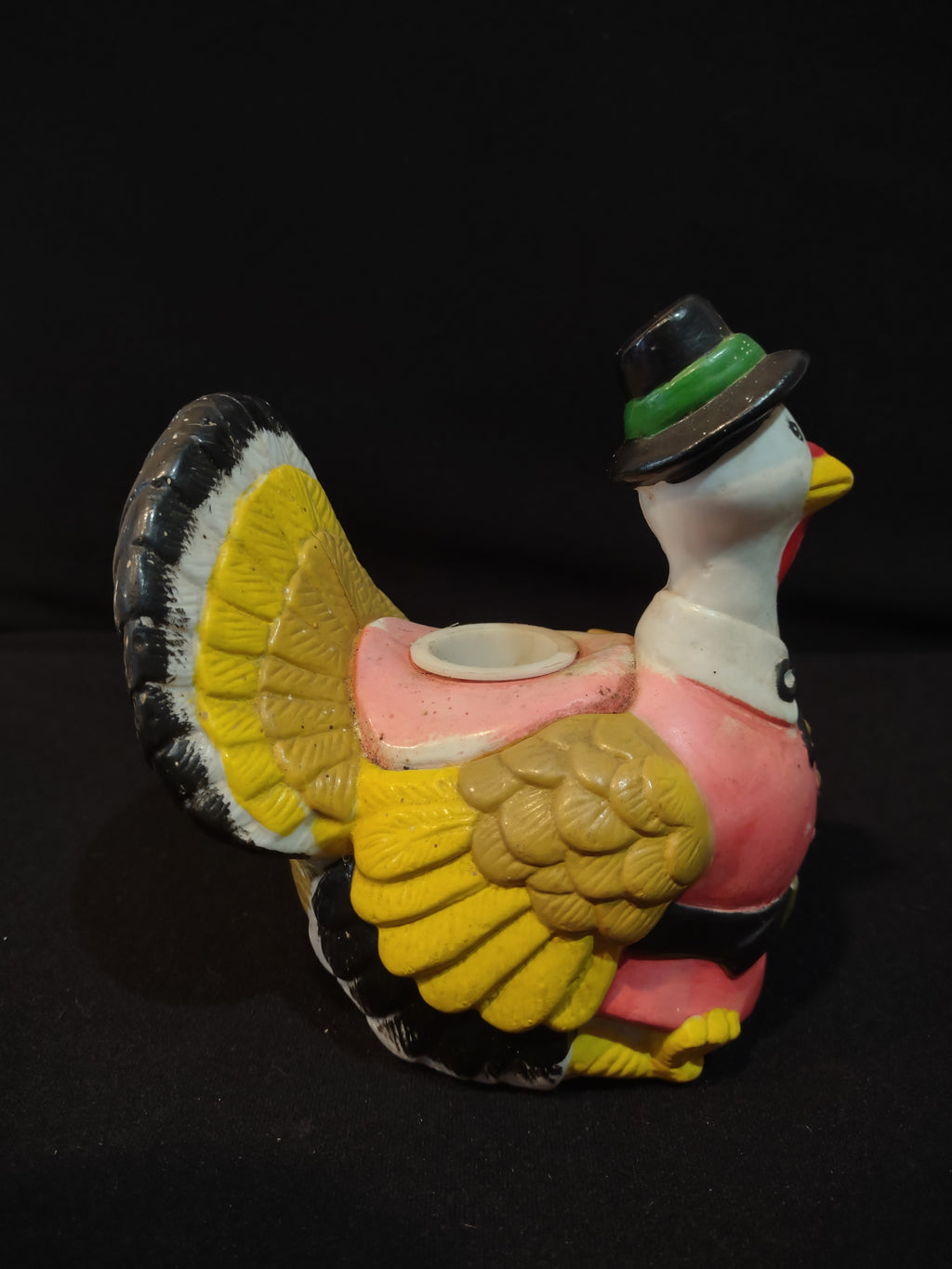 Vintage 1987 Main Street LTD Plastic Thanksgiving Pilgrim Turkey 5"(lot 3262j)