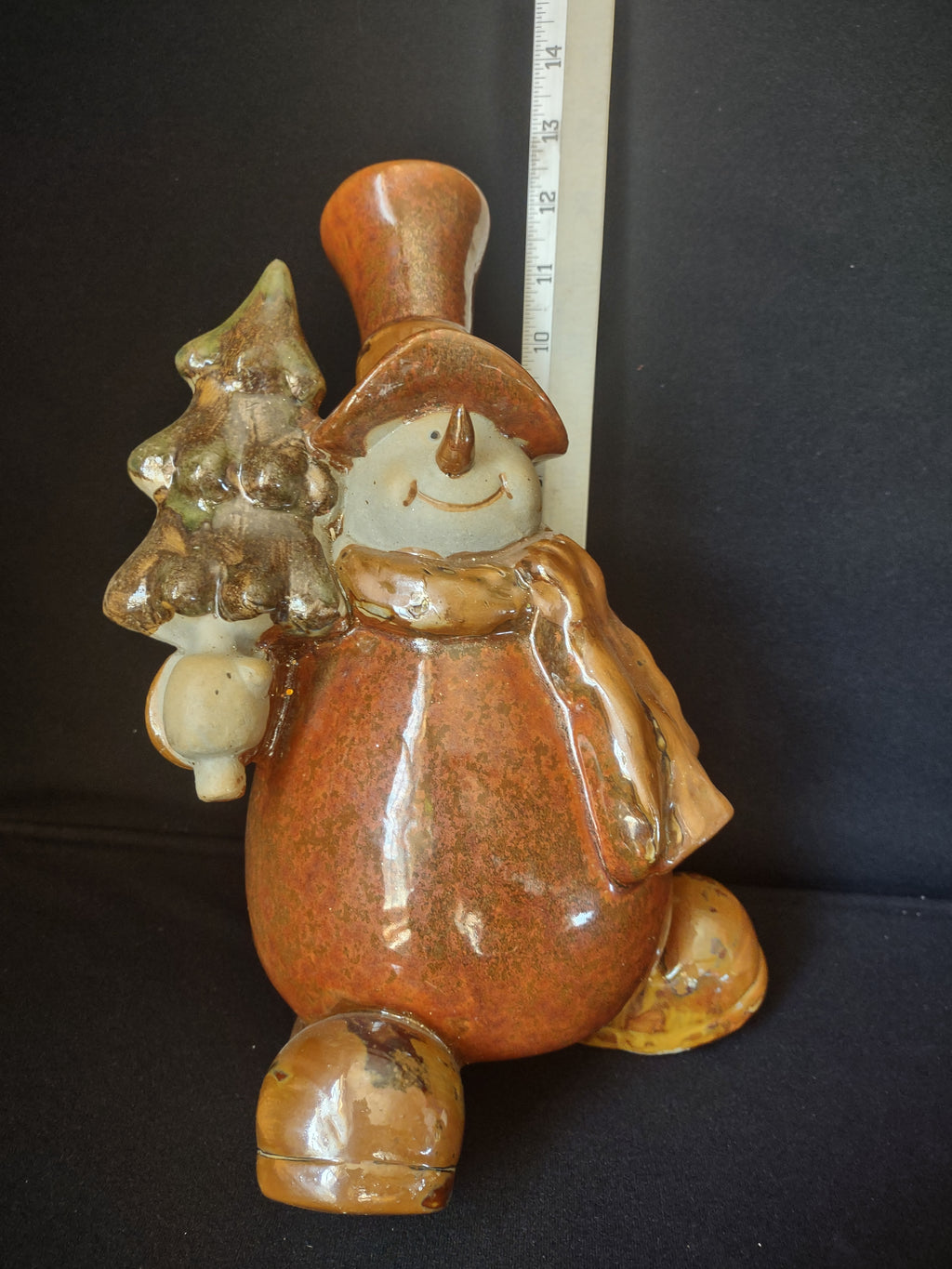 Ceramic Christmas Snowman Figurine 12" (lot 1707)