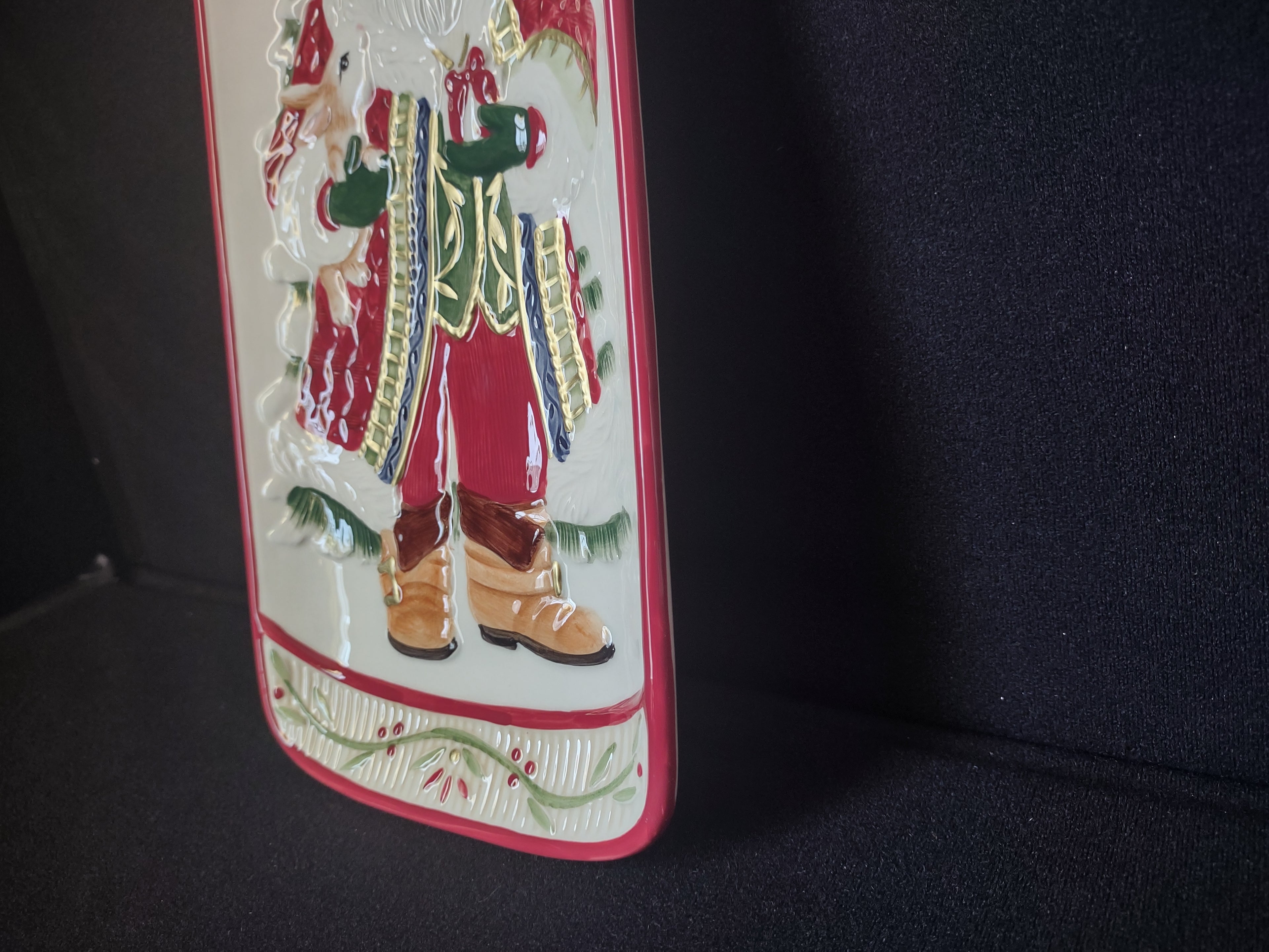 Fitz and Floyd Santa's Forest Friends Christmas Serving Tray (lot 1527)
