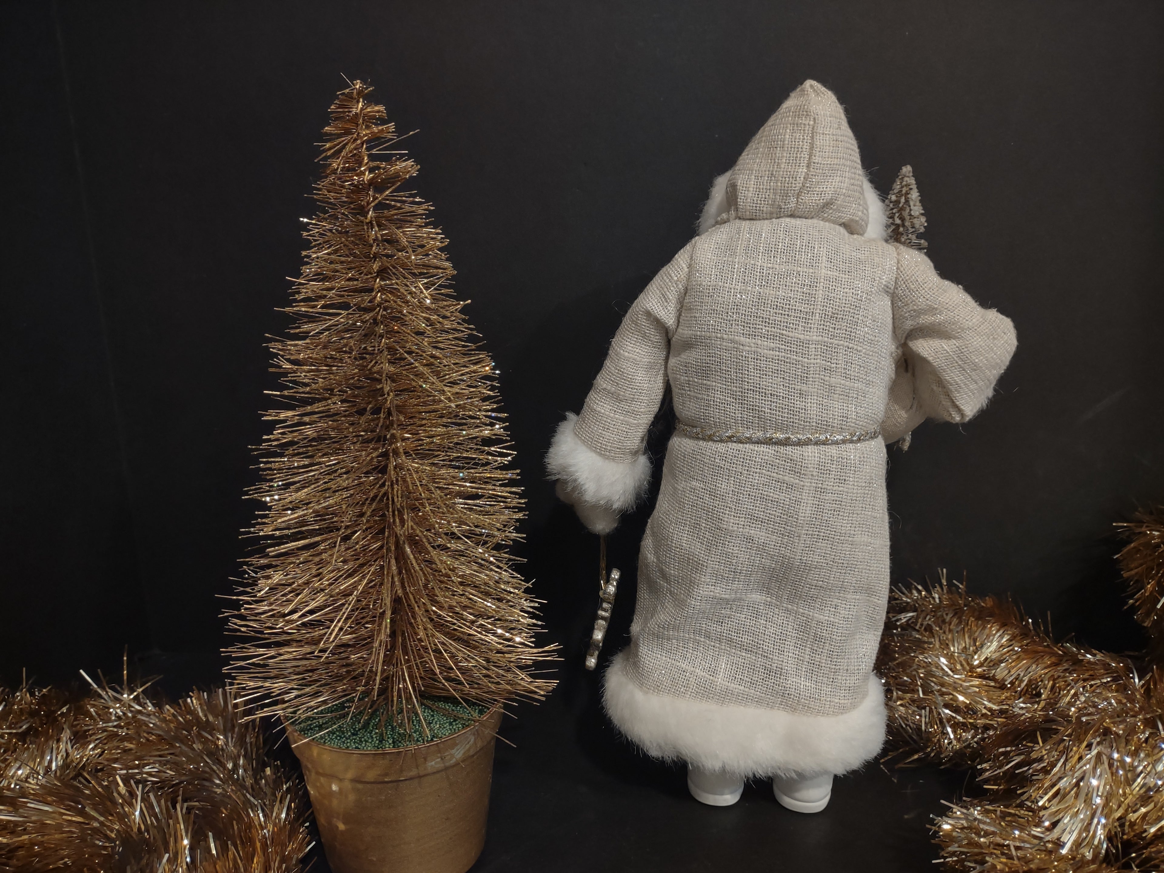 Christmas Holiday Set Graland 88" Santa 12" Tree 12" Gold Silver Color (lot 1265