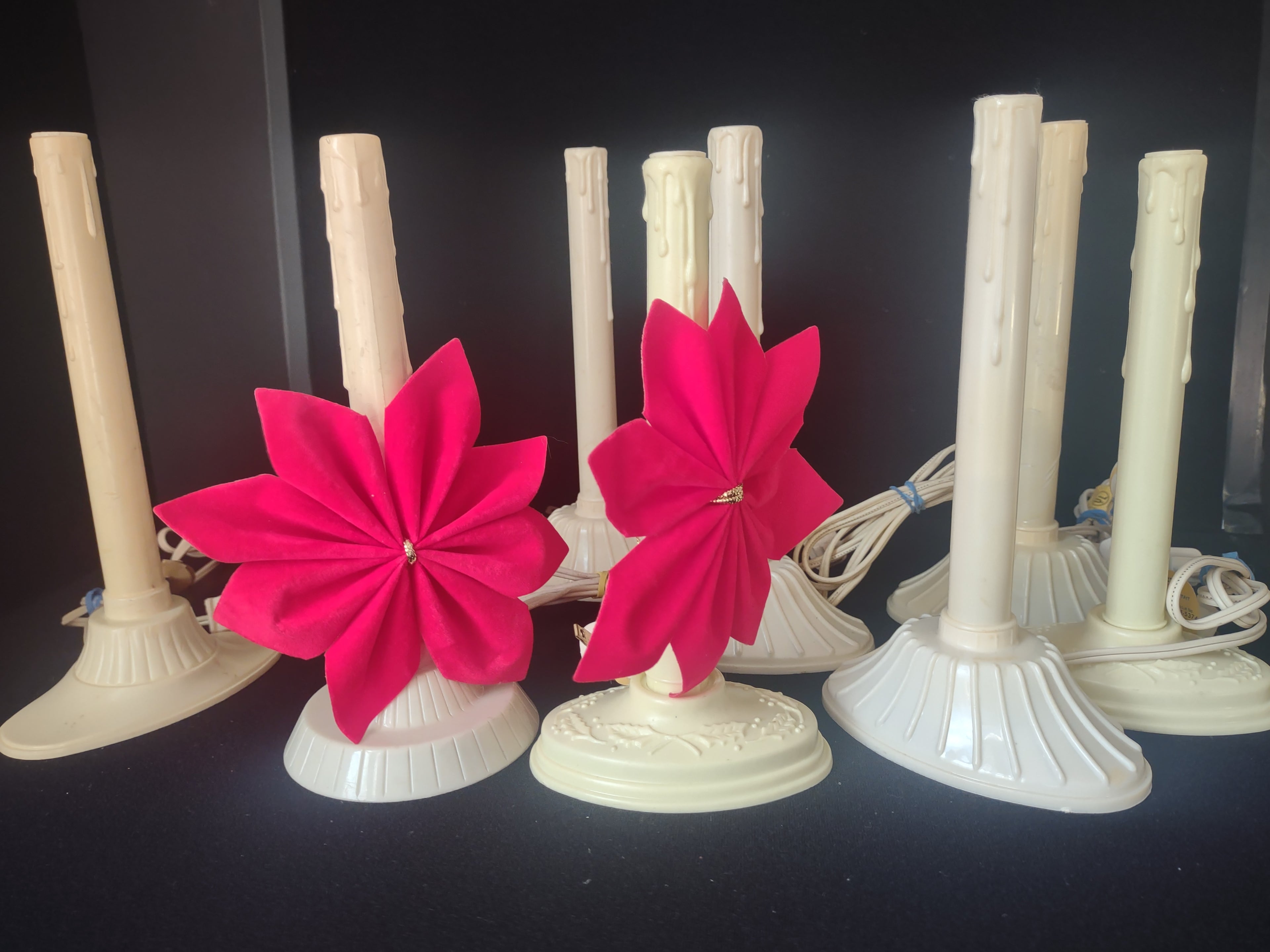 Vintage Set 9 Single Window Electric Drip Candle Candelabra (lot 2342)