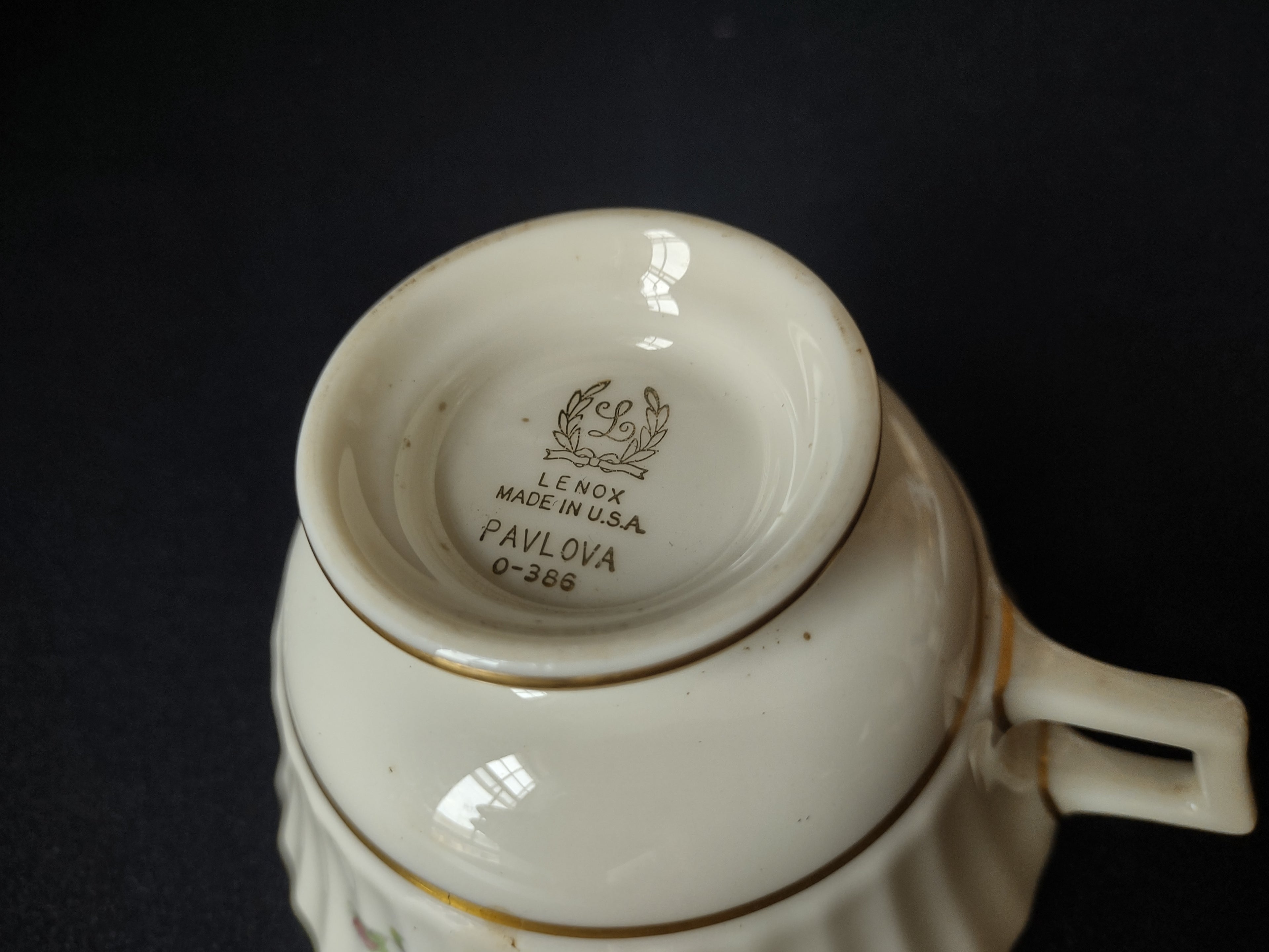 Vintage Lenox Pavlova Tea Cup ONLY Gold Stamp (lot 1842)