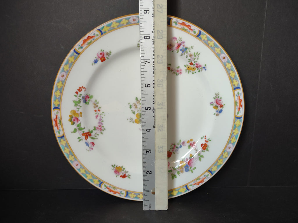 Vintage Minton Rose Yellow Trim Dinner/Lunch Plate x 4 Bone China (lot 5482)