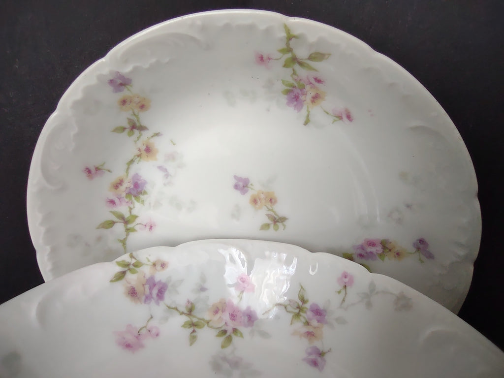 Haviland Limoges 7 x Small Bowl 5" Pink Purple Yellow Rose (lot 839)