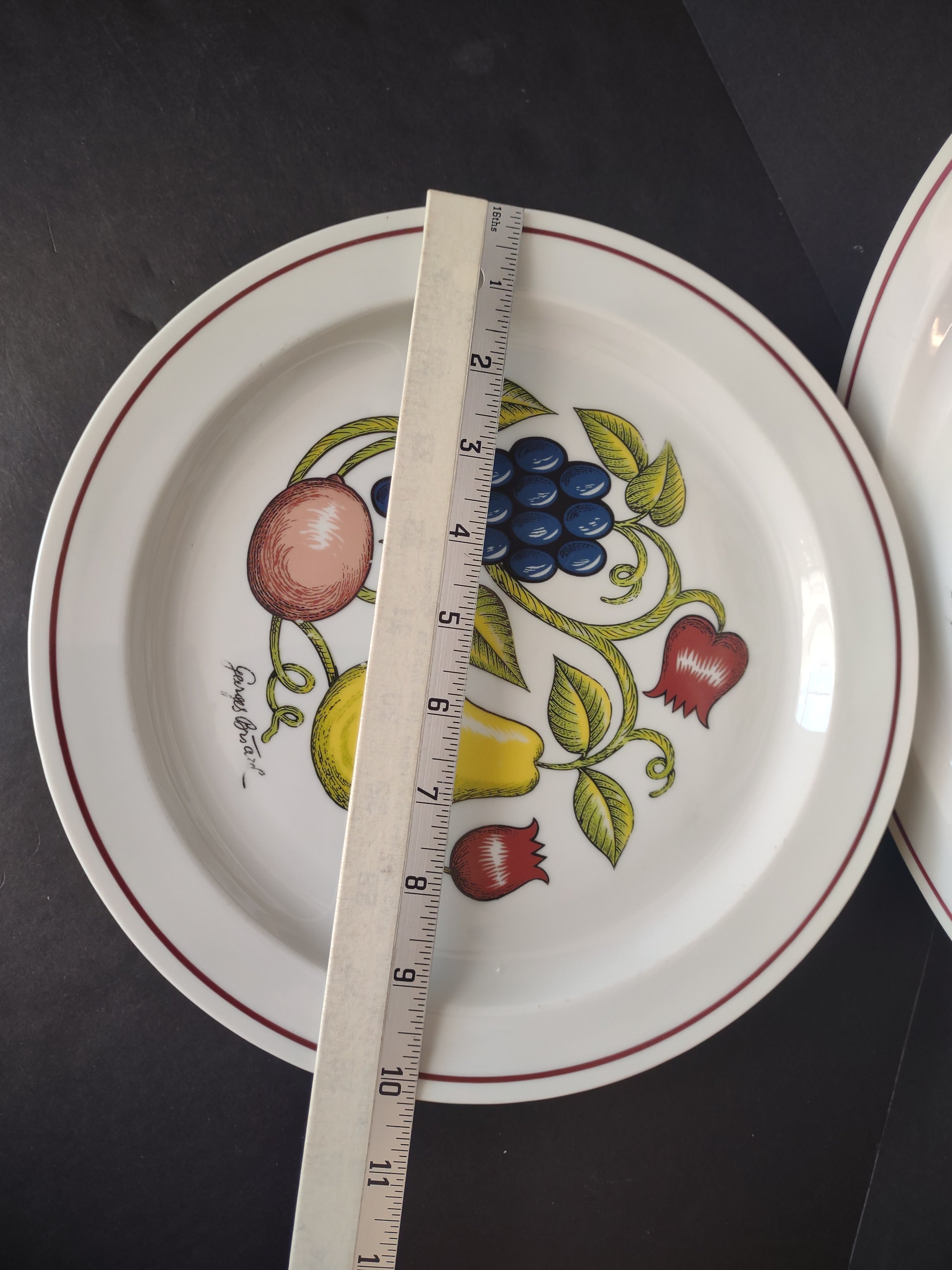 Set 4 Dinner Plate Arbor George Briard Fruit Grape Thanksgiving (lot 1255)