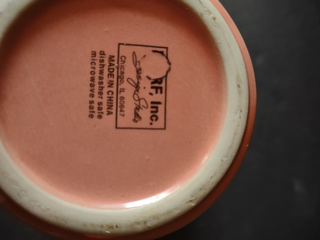 Ceramic Teapot Red Pink Ombre Beehive Lid Art Deco (Lot 5318)