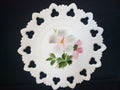 Vintage Kemple Pink Flower Motif Milk Glass Wall Plate (lot 2191)