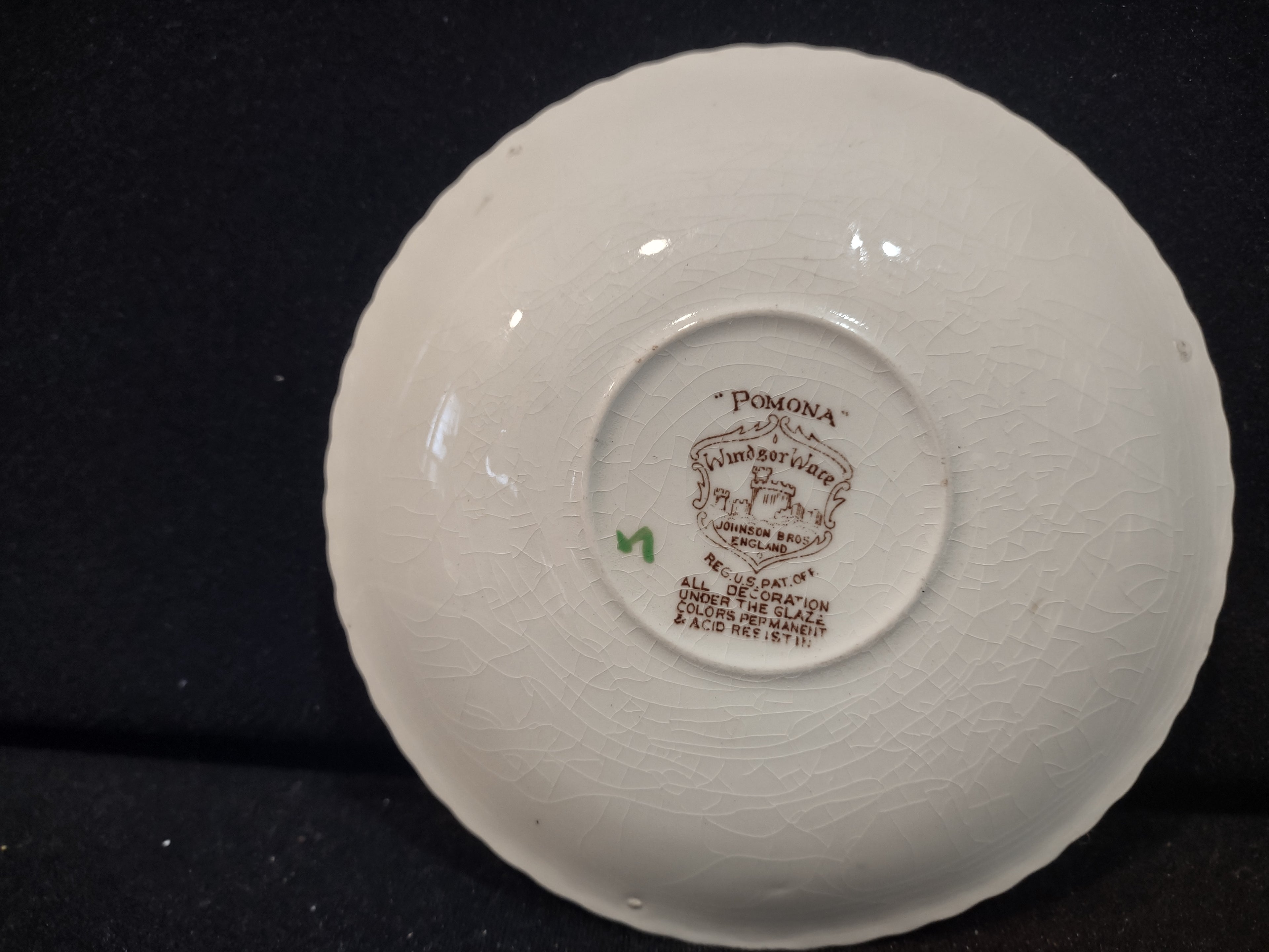 Vintage Johnson Bros Pomona Windsor Ware Saucer England Ironstone (lot 5611)