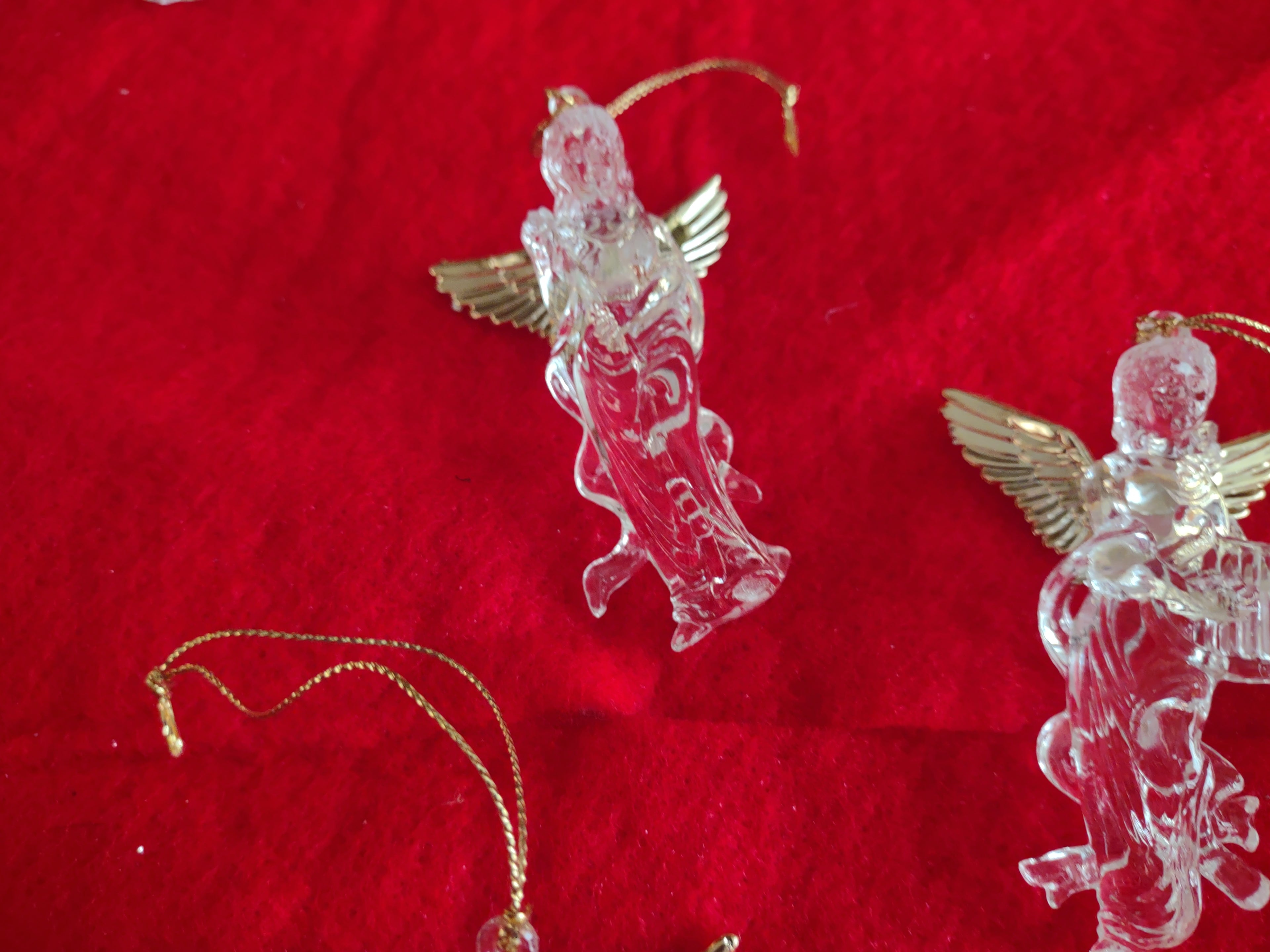 Christmas Tree Holiday Decor Set 15 Acrylic Angel Ornaments (lot 1288)