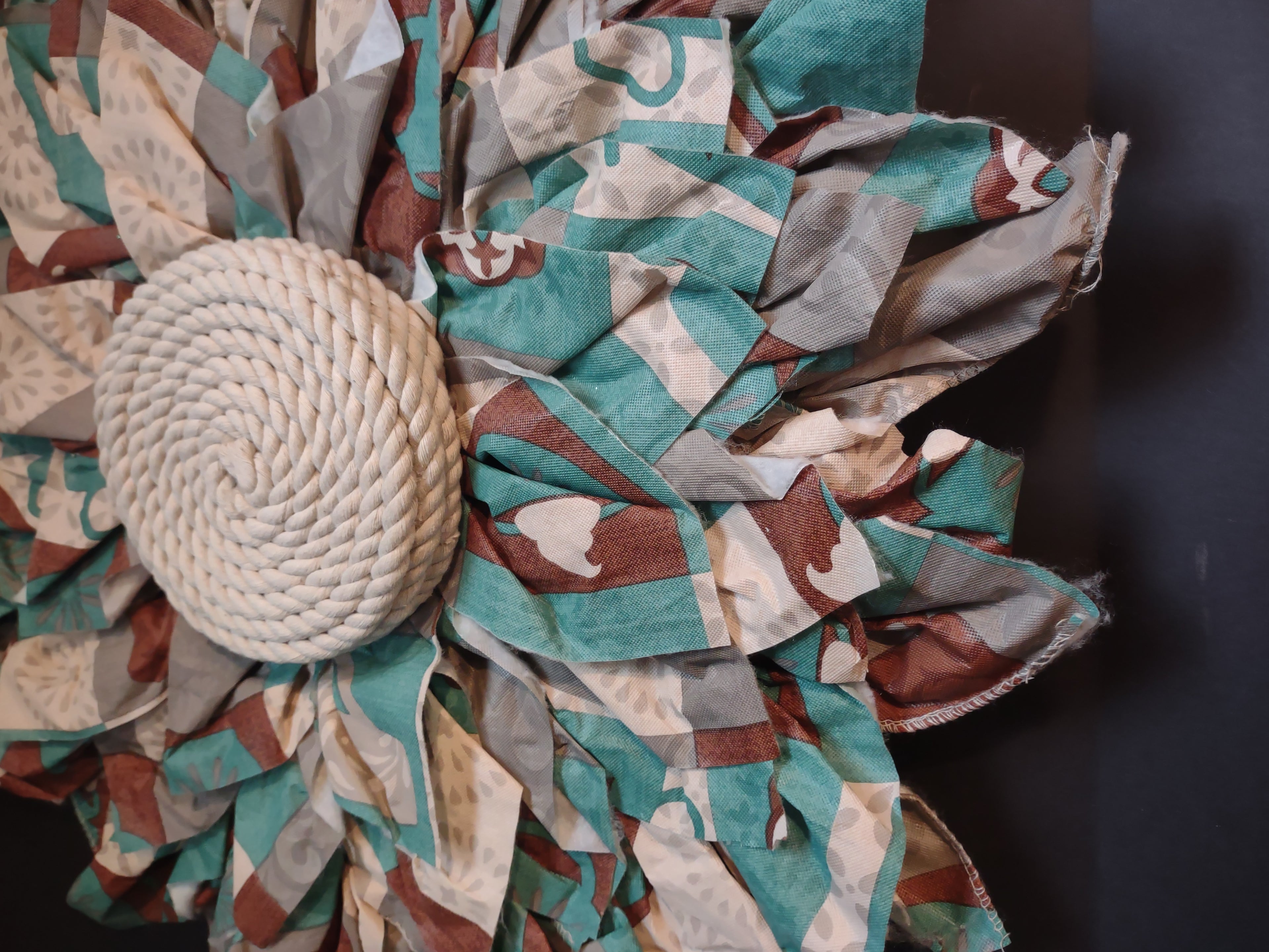Front Door Wreath Spring Turquoise Brown Decor (lot 1366)