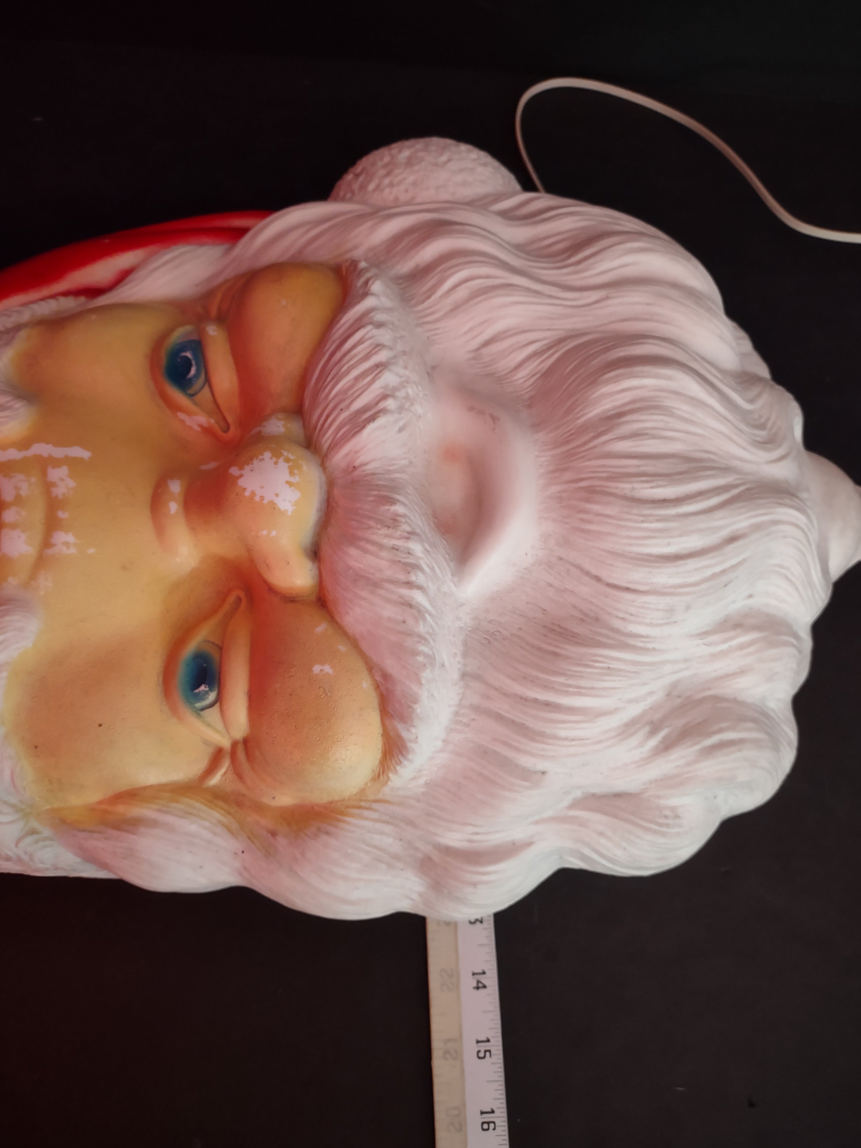 Vintage Empire 1960 Santa Face Christmas Light Up Blow Mold 17" Rare (lot 3444)