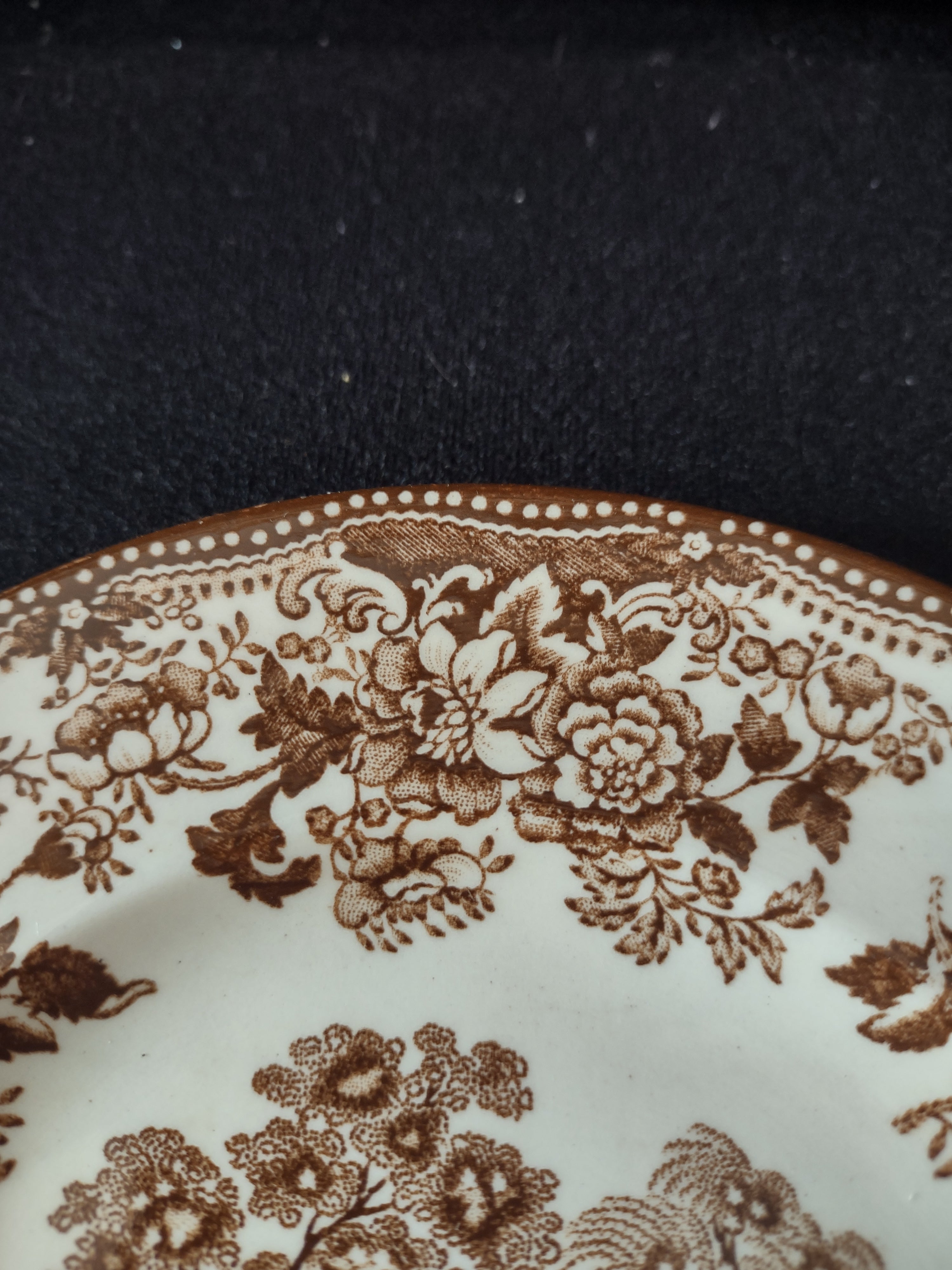 Vintage Royal Staffordshire England Ironstone Plate Tonquin Brown (lot 5652)