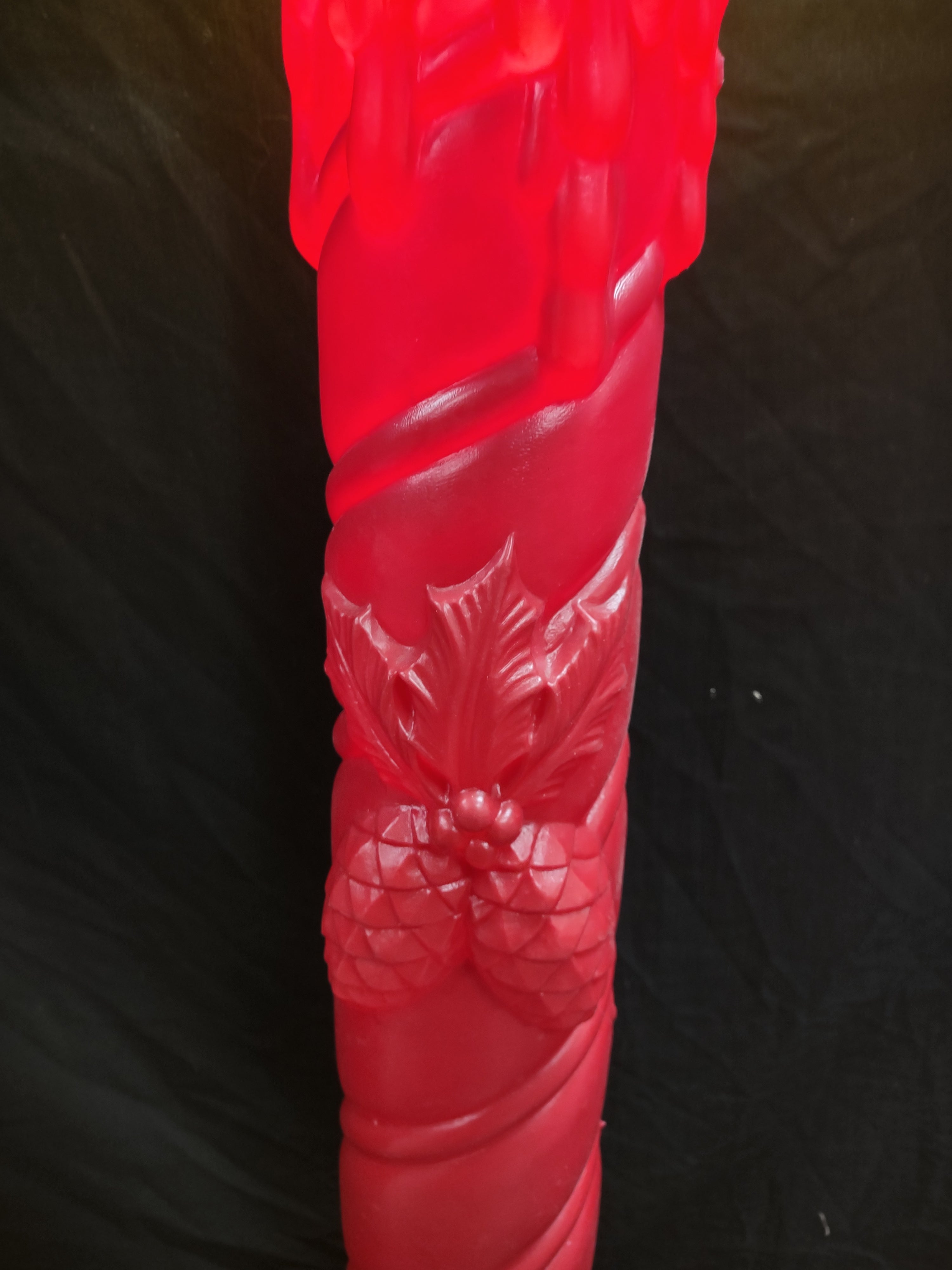 Vintage Christmas Blow Mold Candle 38" Pine Cones (lot 2330)