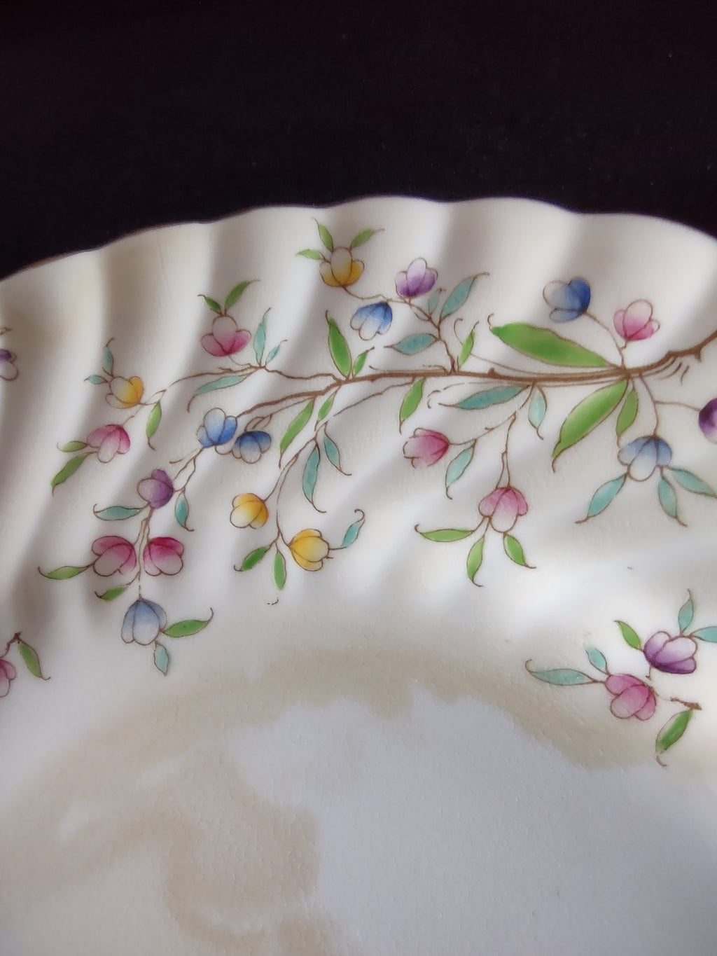 Vintage Minton Virginia Dinner Plate Bone China Floral IMPERFECT (Lot 5517)