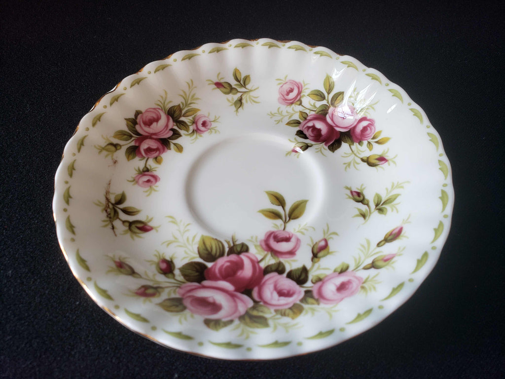 Vintage Royal Albert Bone Flower of the Month Roses Saucer ONLY (lot 2012)