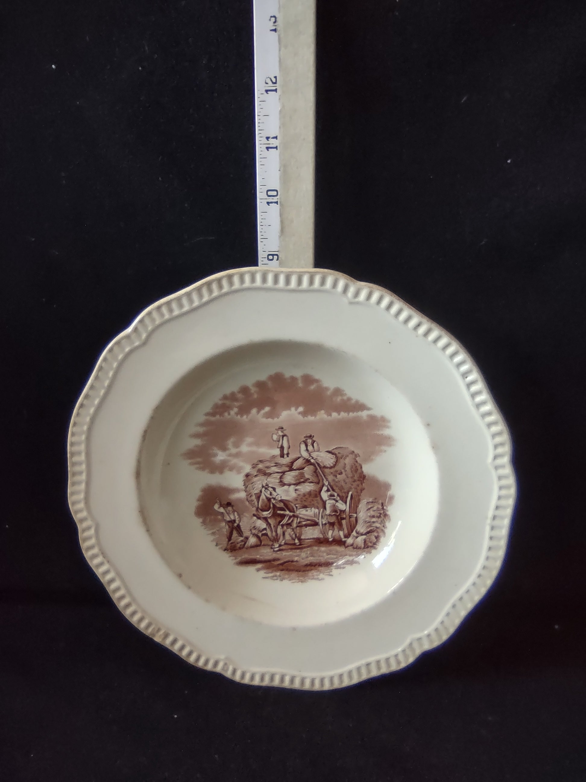 Vintage Copeland Spode Plate Agricultural Scene Ironstone Countryside (Lot 5806)