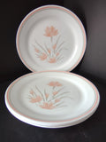 Corelle Peach Floral Dinner 10" Plate x 4 Some Scratches (lot 2964c)