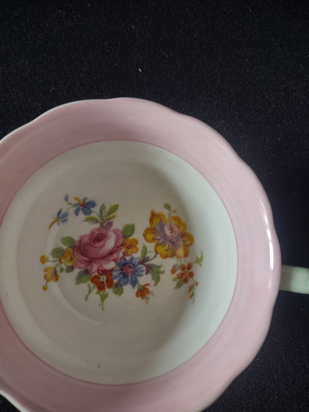 Vintage Copeland Grosvenor Teacup Saucer Pink English Countryside (Lot 5801)
