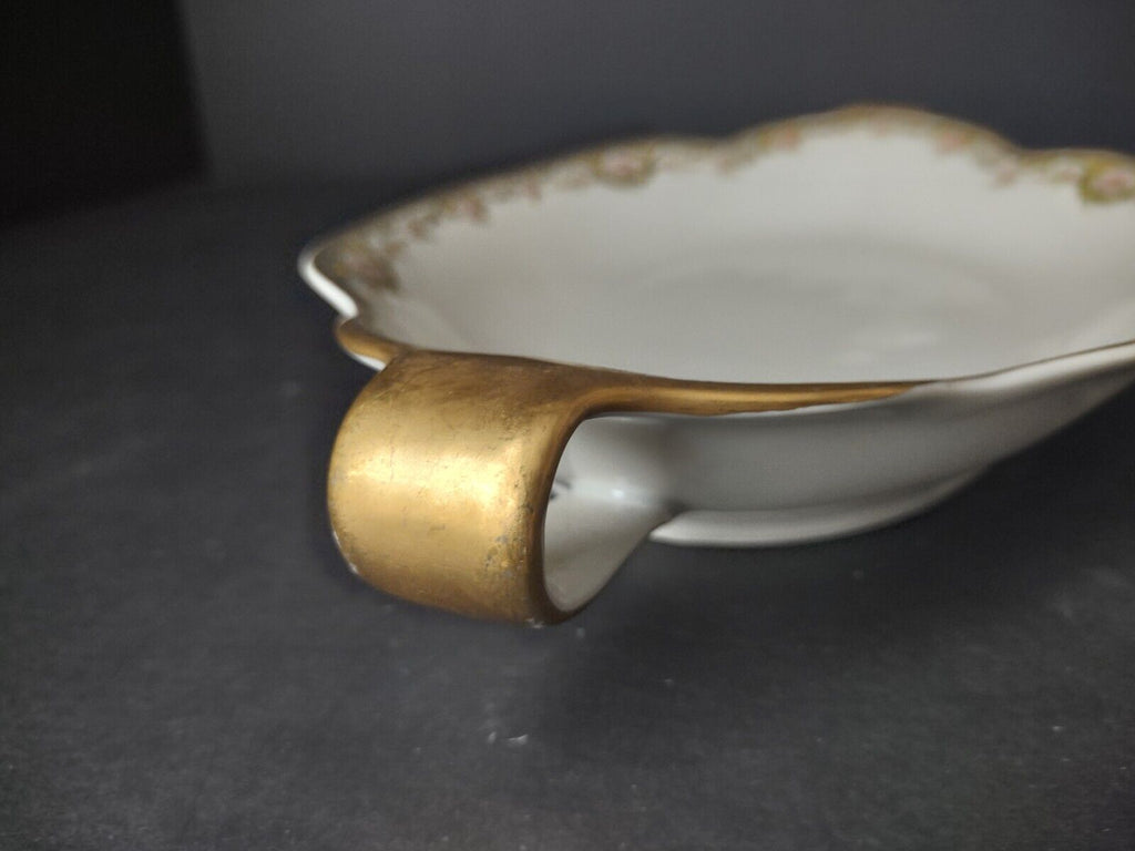 Haviland Limoges France Serving Bowl 12" x 8" Rose Design (lot 608)