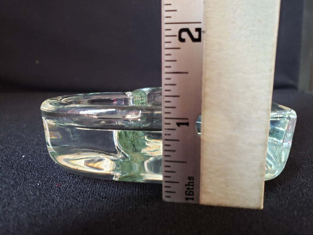 Vintage Glass Heart Dish Ashtray Trinket Jewelry Dish 3-1/2" (2152)