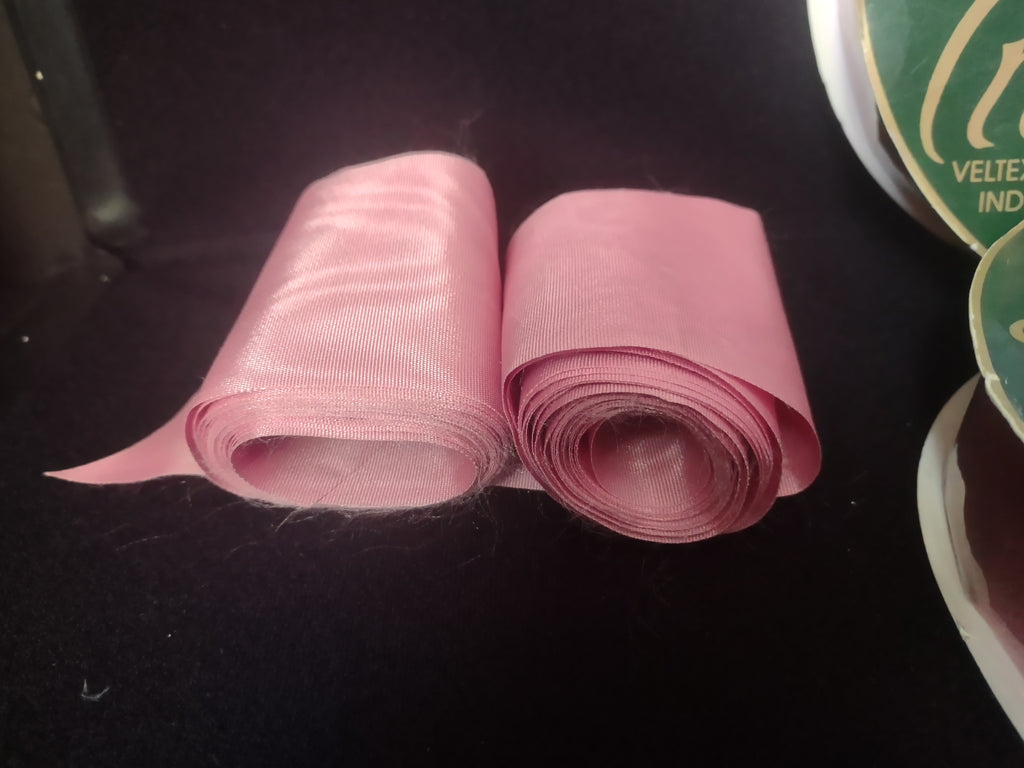 Lot of 2 Veltex Pink Ribbon 25 yrd each and 2-1/2" Wide Ribbon (lot 1691)
