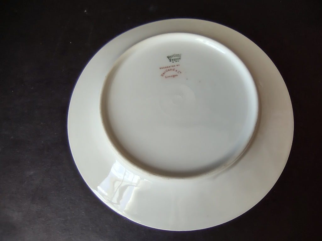 Haviland Limoges Eugenie 8 x Bread Plate Yellow Laurel Swag Ribbon (lot 940)