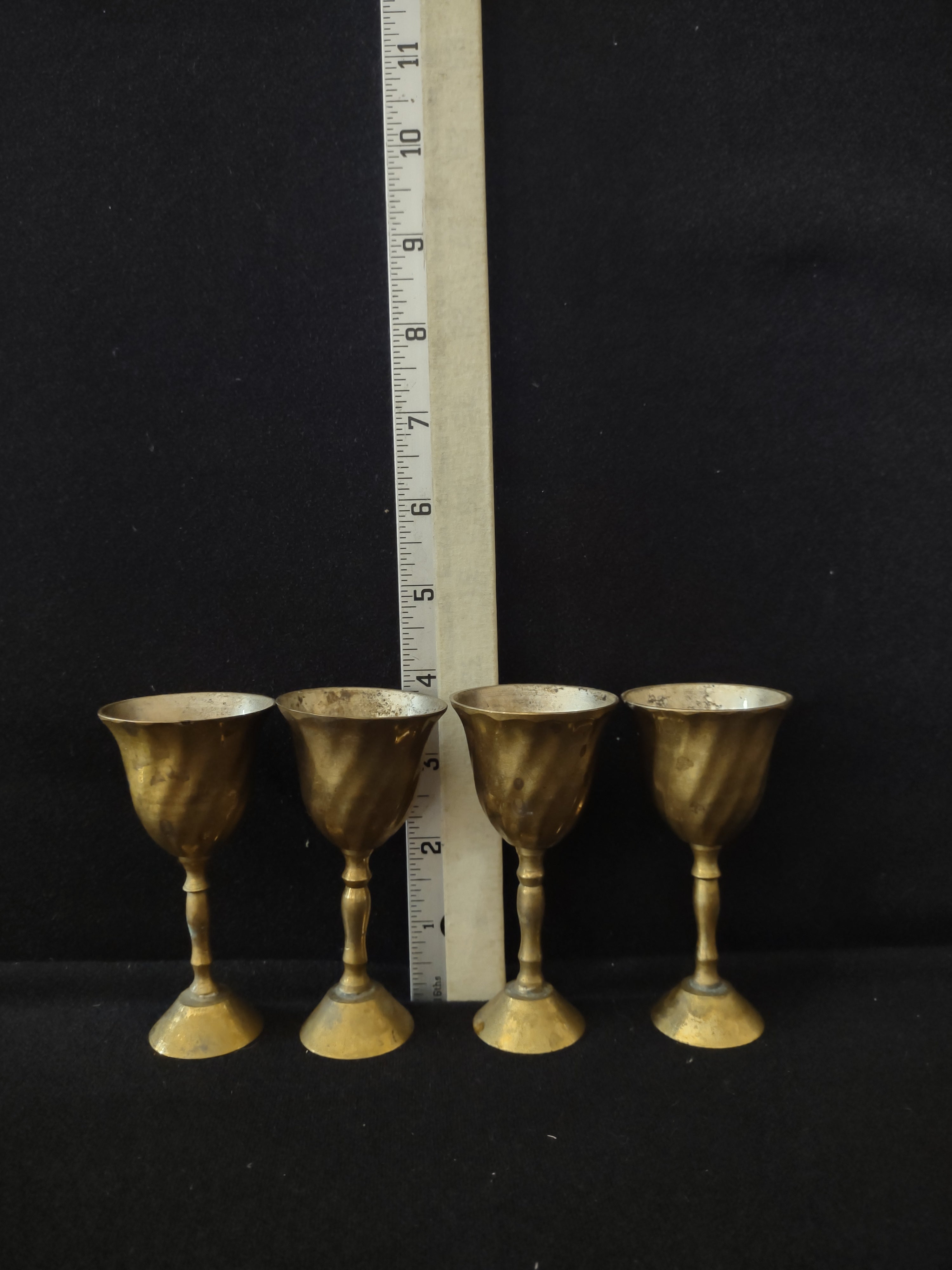 Vintage Brass 4" Goblets/Chalices Made In India (Lot 3289)
