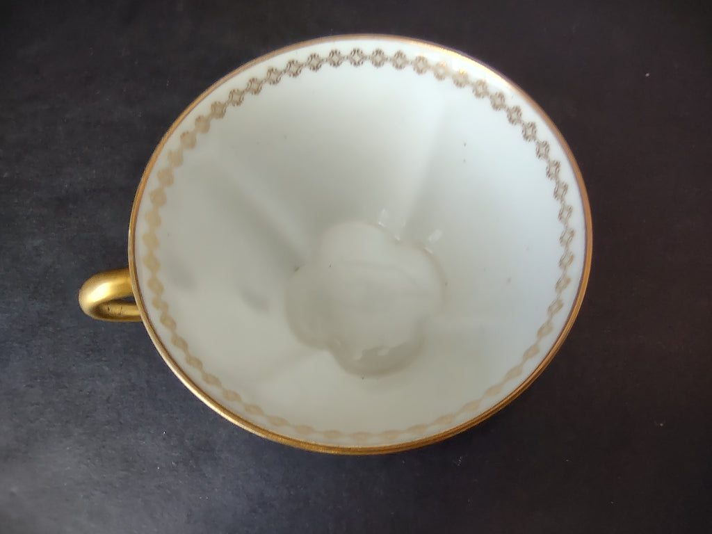 Haviland France Limoges Shamrock Cup ONLY White Green Gold (lot 1111)